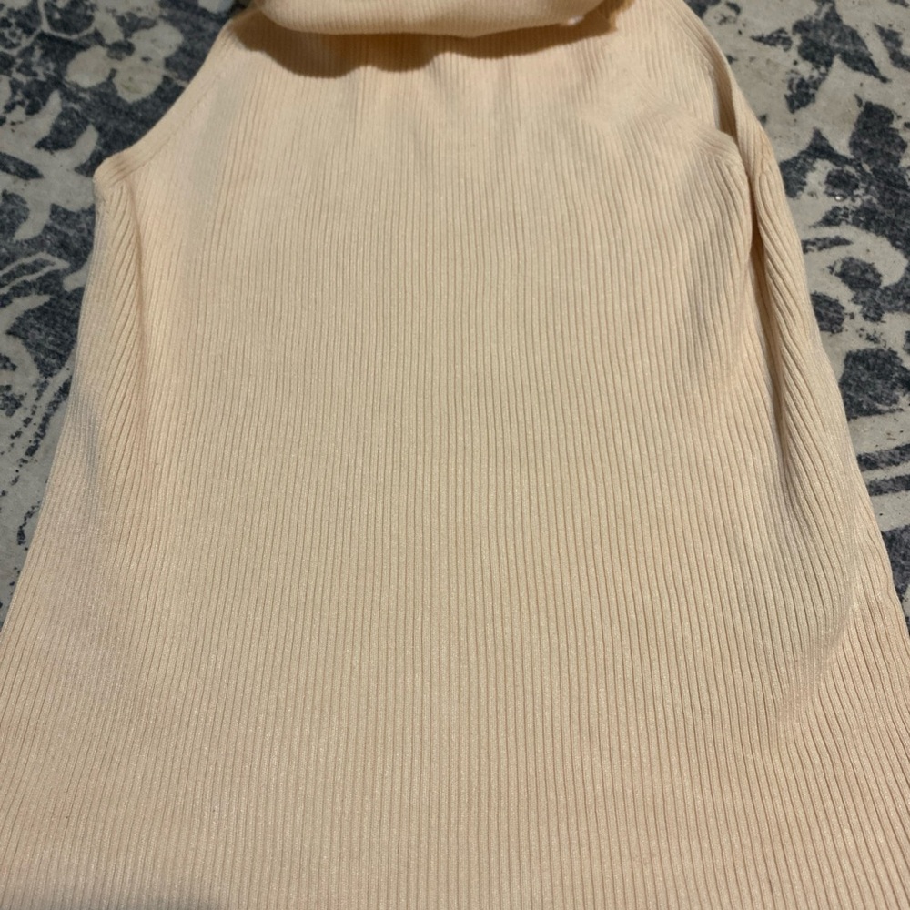 Zara Knit Beige Ribbed Top